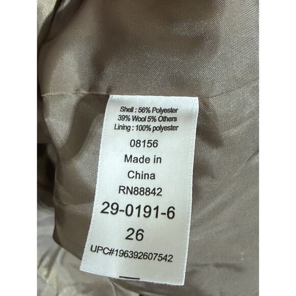 Ellos Coat Plus Size 26 Brown Tan Longline Wool Blend Cozy Fall Winter Jacket - Picture 3 of 3